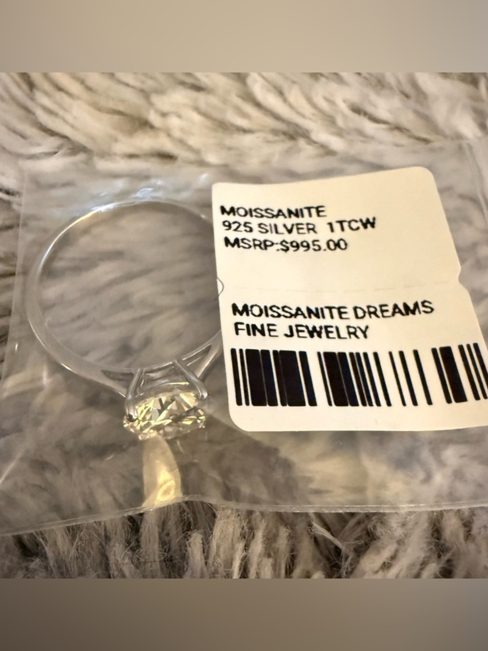 Moissanite Solitaire 925 Ring 2CT Size 10 - Picture 10 of 10
